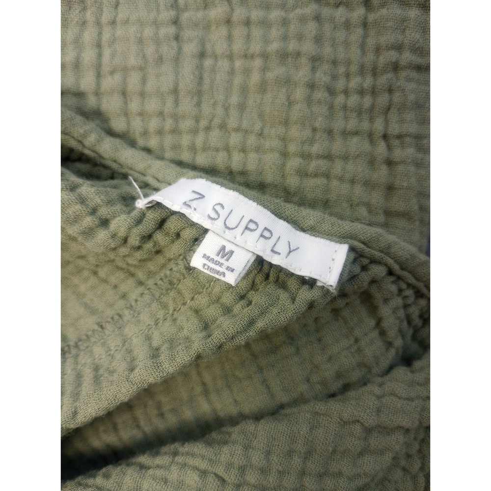 Z Supply Gauzy Wide Leg Cropped Loose Jumpsuit Green M Cottage Garden Utility - Picture 4 of 12